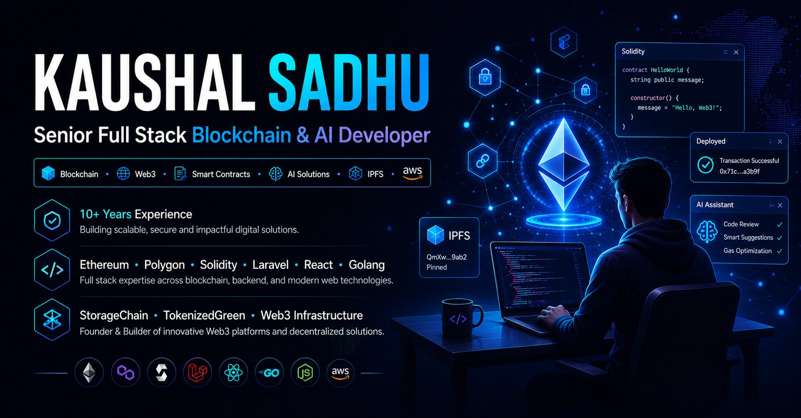 Kaushal Sadhu – Senior Full Stack Blockchain Developer | Technical Lead
